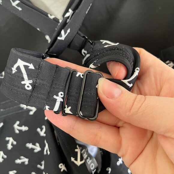 Torrid Womens Anchor Print Nautical Black Built in Bra Tankini Swim Top Size 2X - Picture 9 of 9